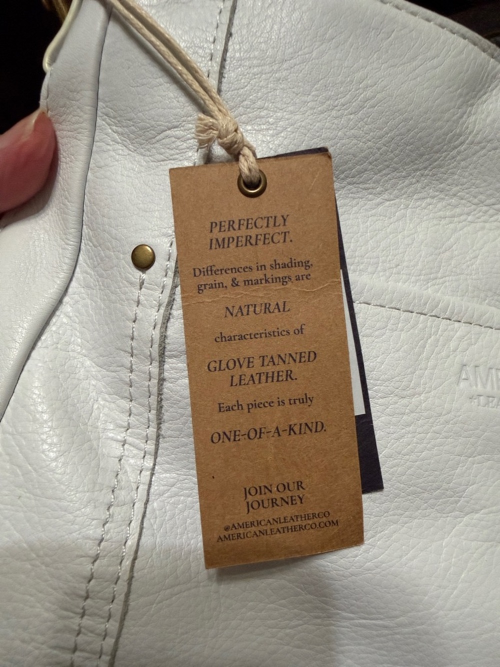 White Leather Shoulder Bag - Picture 12 of 16